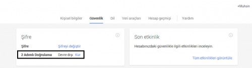 Google iki adımda doğrulama