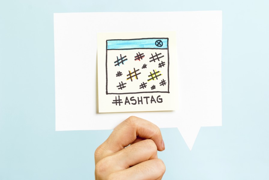 Hashtag message on speech bubble