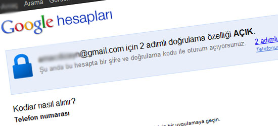 Google - İki adımlı doğrulama