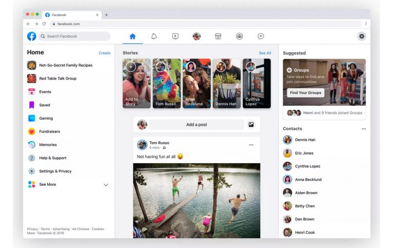 Facebook yeni tasarımı kullanıma sunuldu