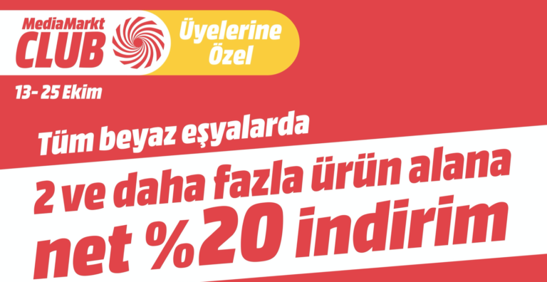 Beyaz eşyada yüzde 20 indirim MediaMarkt’ta