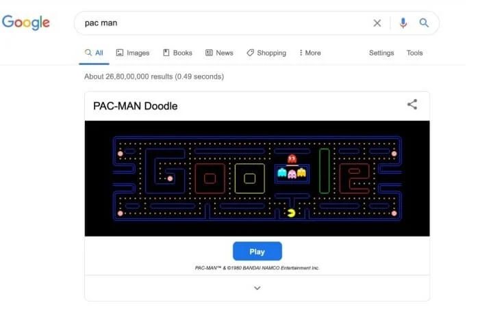 Gizli Google oyunları: Pac-Man