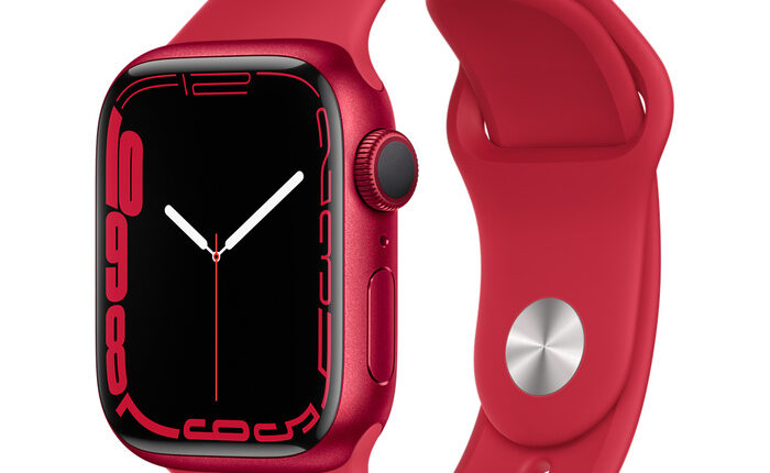 APPLE Watch Series 7 GPS, 41mm (Product) Kırmızı Alüminyum Kasa ve Spor Kordon